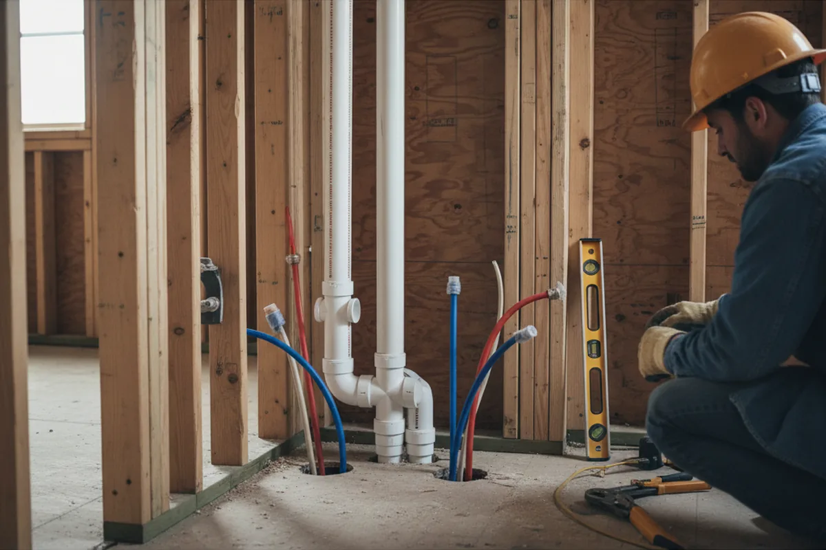 Drain and supply rough-in during Leak Detection in Harmony
